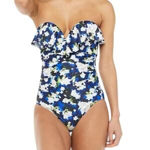 NEW Nicole Miller One‎ Piece Swimsuit Convertible Strapless Bandeau Size Medium